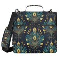 thumbnail image 1 of FORMRS Zipper Binder with Shoulder Strap 2-inch Ring 500 Sheet Capacity File Bag, Gold Peacock Pattern, 1 of 5