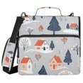 thumbnail image 1 of FORMRS Zipper Binder with Shoulder Strap 2-inch Ring 500 Sheet Capacity File Bag, Gray Cartoon Houses, 1 of 5