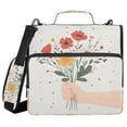thumbnail image 1 of FORMRS Zipper Binder with Shoulder Strap 2-inch Ring 500 Sheet Capacity File Bag, Gray Cute Flower, 1 of 5