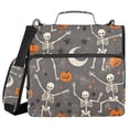 thumbnail image 1 of FORMRS Zipper Binder with Shoulder Strap 2-inch Ring 500 Sheet Capacity File Bag, Gray Halloween Skeleton, 1 of 5