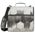 thumbnail image 1 of FORMRS Zipper Binder with Shoulder Strap 2-inch Ring 500 Sheet Capacity File Bag, Gray Hexagons, 1 of 5