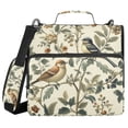thumbnail image 1 of FORMRS Zipper Binder with Shoulder Strap 2-inch Ring 500 Sheet Capacity File Bag, Green Birds, 1 of 5