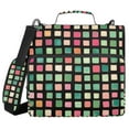 thumbnail image 1 of FORMRS Zipper Binder with Shoulder Strap 1.5-inch Ring 500 Sheet Capacity File Bag, Green Block Pattern, 1 of 5