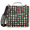 thumbnail image 1 of FORMRS Zipper Binder with Shoulder Strap 2-inch Ring 500 Sheet Capacity File Bag, Green Block Pattern, 1 of 5
