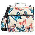 thumbnail image 1 of FORMRS Zipper Binder with Shoulder Strap 2-inch Ring 500 Sheet Capacity File Bag, Green Butterflies, 1 of 5