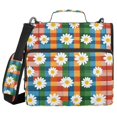 thumbnail image 1 of FORMRS Zipper Binder with Shoulder Strap 2-inch Ring 500 Sheet Capacity File Bag, Green Checkered Daisy, 1 of 5