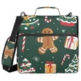thumbnail image 1 of FORMRS Zipper Binder with Shoulder Strap 2-inch Ring 500 Sheet Capacity File Bag, Green Christmas Gingerbread, 1 of 5