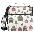 thumbnail image 1 of FORMRS Zipper Binder with Shoulder Strap 2-inch Ring 500 Sheet Capacity File Bag, Green Christmas House, 1 of 5