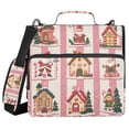 thumbnail image 1 of FORMRS Zipper Binder with Shoulder Strap 2-inch Ring 500 Sheet Capacity File Bag, Green Christmas Houses, 1 of 5