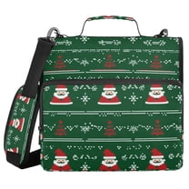 FORMRS Zipper Binder with Shoulder Strap 1.5-inch Ring 500 Sheet Capacity File Bag, Green Christmas Trees