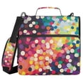 thumbnail image 1 of FORMRS Zipper Binder with Shoulder Strap 2-inch Ring 500 Sheet Capacity File Bag, Green Colorful Circles, 1 of 5