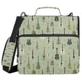 thumbnail image 1 of FORMRS Zipper Binder with Shoulder Strap 2-inch Ring 500 Sheet Capacity File Bag, Green Floral Guitar Pattern, 1 of 5