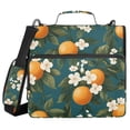 thumbnail image 1 of FORMRS Zipper Binder with Shoulder Strap 2-inch Ring 500 Sheet Capacity File Bag, Green Floral Orange, 1 of 5