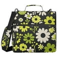 thumbnail image 1 of FORMRS Zipper Binder with Shoulder Strap 1.5-inch Ring 500 Sheet Capacity File Bag, Green Flower Pattern, 1 of 5