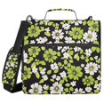 thumbnail image 1 of FORMRS Zipper Binder with Shoulder Strap 2-inch Ring 500 Sheet Capacity File Bag, Green Flower Pattern, 1 of 5
