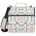 thumbnail image 1 of FORMRS Zipper Binder with Shoulder Strap 2-inch Ring 500 Sheet Capacity File Bag, Green Geometric Pattern, 1 of 5