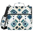 thumbnail image 1 of FORMRS Zipper Binder with Shoulder Strap 2-inch Ring 500 Sheet Capacity File Bag, Green Geometric Pattern, 1 of 5