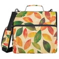 thumbnail image 1 of FORMRS Zipper Binder with Shoulder Strap 2-inch Ring 500 Sheet Capacity File Bag, Green Retro Autumn Leaves, 1 of 5