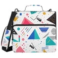 thumbnail image 1 of FORMRS Zipper Binder with Shoulder Strap 2-inch Ring 500 Sheet Capacity File Bag, Green Retro Triangles, 1 of 5