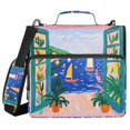 thumbnail image 1 of FORMRS Zipper Binder with Shoulder Strap 2-inch Ring 500 Sheet Capacity File Bag, Green Seaside, 1 of 5