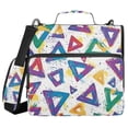 thumbnail image 1 of FORMRS Zipper Binder with Shoulder Strap 2-inch Ring 500 Sheet Capacity File Bag, Green Simple Triangles, 1 of 5