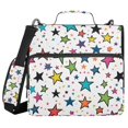 thumbnail image 1 of FORMRS Zipper Binder with Shoulder Strap 2-inch Ring 500 Sheet Capacity File Bag, Green Stars, 1 of 5