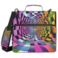 thumbnail image 1 of FORMRS Zipper Binder with Shoulder Strap 2-inch Ring 500 Sheet Capacity File Bag, Green Wavy Plaid, 1 of 5