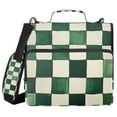 thumbnail image 1 of FORMRS Zipper Binder with Shoulder Strap 1.5-inch Ring 500 Sheet Capacity File Bag, Green and White Plaid Pattern, 1 of 5