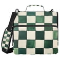 thumbnail image 1 of FORMRS Zipper Binder with Shoulder Strap 2-inch Ring 500 Sheet Capacity File Bag, Green and White Plaid Pattern, 1 of 5