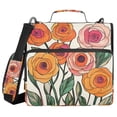 thumbnail image 1 of FORMRS Zipper Binder with Shoulder Strap 2-inch Ring 500 Sheet Capacity File Bag, Hand Drawn Floral, 1 of 5
