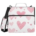 thumbnail image 1 of FORMRS Zipper Binder with Shoulder Strap 2-inch Ring 500 Sheet Capacity File Bag, Hand Drawn Hearts, 1 of 5