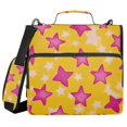 thumbnail image 1 of FORMRS Zipper Binder with Shoulder Strap 2-inch Ring 500 Sheet Capacity File Bag, Large Pink Stars, 1 of 5