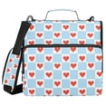 thumbnail image 1 of FORMRS Zipper Binder with Shoulder Strap 2-inch Ring 500 Sheet Capacity File Bag, Light Blue Checkered Heart, 1 of 5