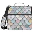 thumbnail image 1 of FORMRS Zipper Binder with Shoulder Strap 2-inch Ring 500 Sheet Capacity File Bag, Light Blue Shimmering Pattern, 1 of 5