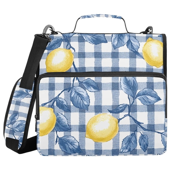 FORMRS Zipper Binder with Shoulder Strap 2-inch Ring 500 Sheet Capacity File Bag, Light Lemon