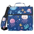 thumbnail image 1 of FORMRS Zipper Binder with Shoulder Strap 2-inch Ring 500 Sheet Capacity File Bag, Light Pink Jellyfish, 1 of 5