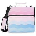 thumbnail image 1 of FORMRS Zipper Binder with Shoulder Strap 2-inch Ring 500 Sheet Capacity File Bag, Light Pink Stripes, 1 of 5