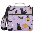 thumbnail image 1 of FORMRS Zipper Binder with Shoulder Strap 2-inch Ring 500 Sheet Capacity File Bag, Light Purple Halloween Black Cat, 1 of 5