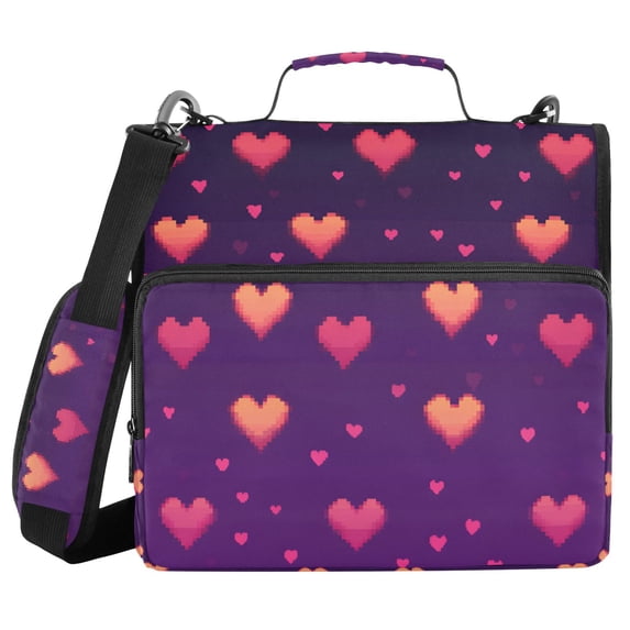 FORMRS Zipper Binder with Shoulder Strap 2-inch Ring 500 Sheet Capacity File Bag, Love in The Clouds