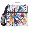 thumbnail image 1 of FORMRS Zipper Binder with Shoulder Strap 2-inch Ring 500 Sheet Capacity File Bag, Musical Pattern, 1 of 5
