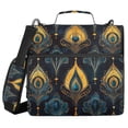 thumbnail image 1 of FORMRS Zipper Binder with Shoulder Strap 2-inch Ring 500 Sheet Capacity File Bag, Navy Blue Art Pattern, 1 of 5