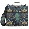 thumbnail image 1 of FORMRS Zipper Binder with Shoulder Strap 2-inch Ring 500 Sheet Capacity File Bag, Navy Blue Peacock Pattern, 1 of 5