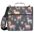 thumbnail image 1 of FORMRS Zipper Binder with Shoulder Strap 2-inch Ring 500 Sheet Capacity File Bag, Neon Llamas Pattern, 1 of 5