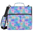 thumbnail image 1 of FORMRS Zipper Binder with Shoulder Strap 2-inch Ring 500 Sheet Capacity File Bag, Neon Starfish Pattern, 1 of 5