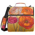 thumbnail image 1 of FORMRS Zipper Binder with Shoulder Strap 2-inch Ring 500 Sheet Capacity File Bag, Orange Abstract Floral, 1 of 5