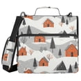 thumbnail image 1 of FORMRS Zipper Binder with Shoulder Strap 2-inch Ring 500 Sheet Capacity File Bag, Orange Cartoon Houses, 1 of 5
