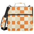 thumbnail image 1 of FORMRS Zipper Binder with Shoulder Strap 2-inch Ring 500 Sheet Capacity File Bag, Orange Checkered Pattern, 1 of 5
