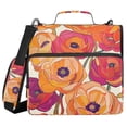 thumbnail image 1 of FORMRS Zipper Binder with Shoulder Strap 2-inch Ring 500 Sheet Capacity File Bag, Orange Hand Drawn Floral, 1 of 5