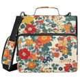 thumbnail image 1 of FORMRS Zipper Binder with Shoulder Strap 2-inch Ring 500 Sheet Capacity File Bag, Orange Japanese Flowers Pattern, 1 of 5