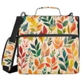 thumbnail image 1 of FORMRS Zipper Binder with Shoulder Strap 2-inch Ring 500 Sheet Capacity File Bag, Orange Leaves, 1 of 5